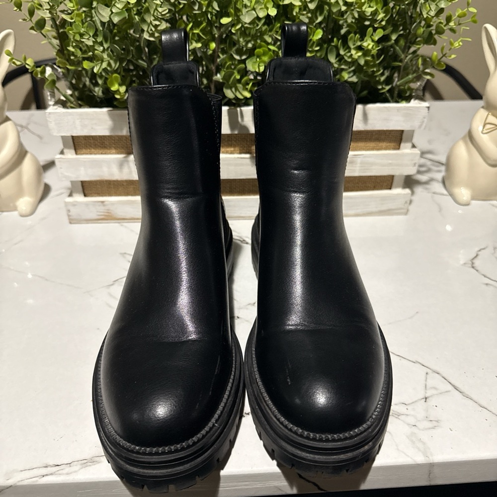 Aldo Black Ankle Boots with Chunky Sole